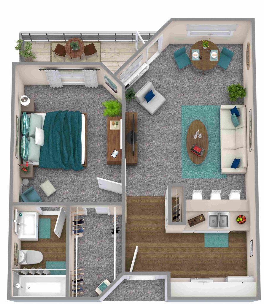 Concord One Bedroom Floor Plan