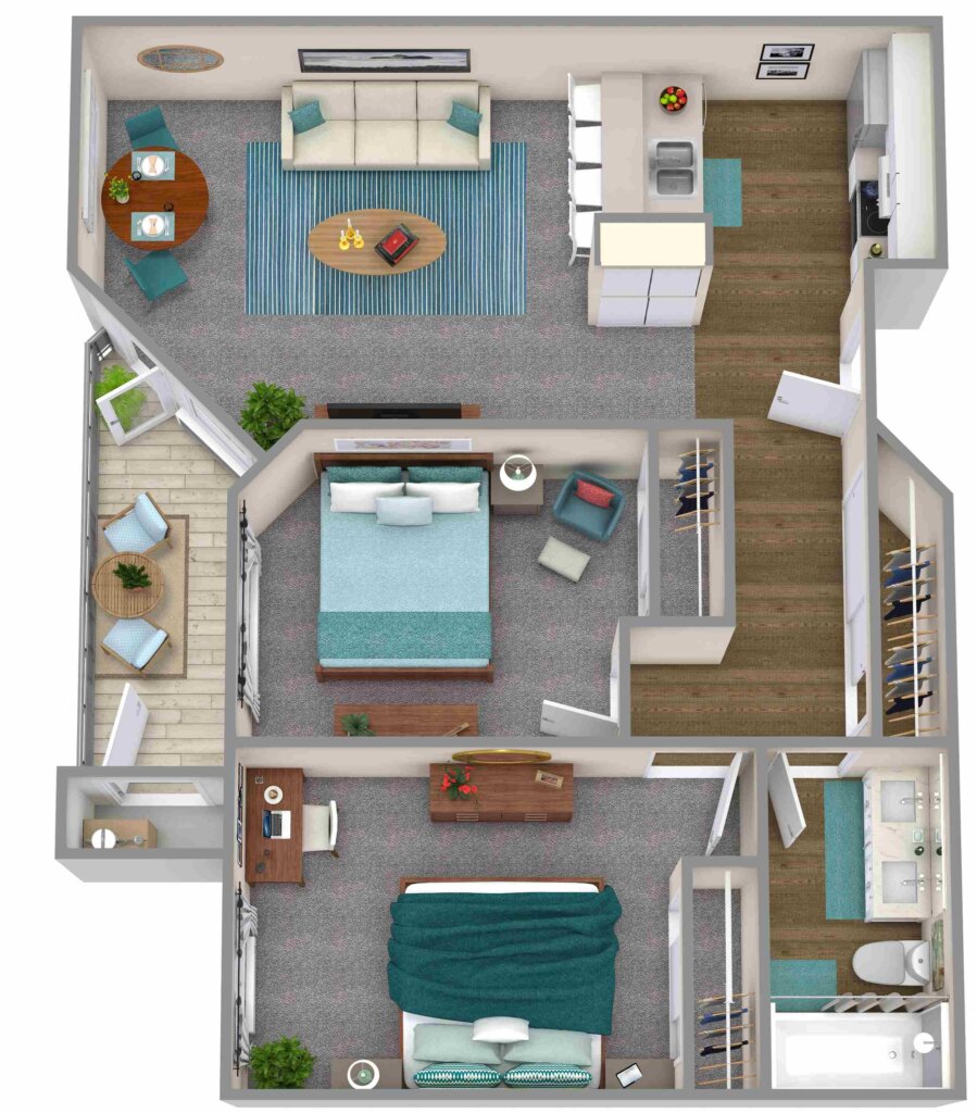Concord Two Bedroom Floor Plan